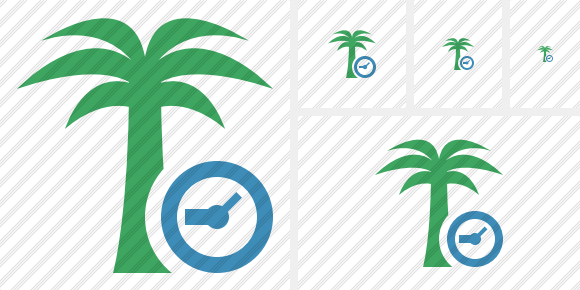 Palmtree Clock Icon Palmtree Clock Icon