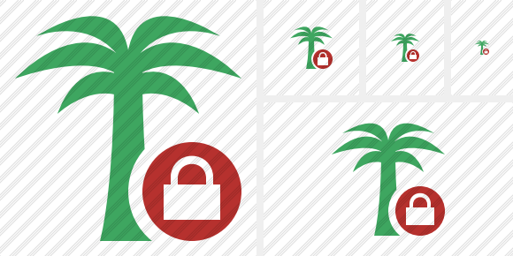 Palmtree Lock Icon Palmtree Lock Icon