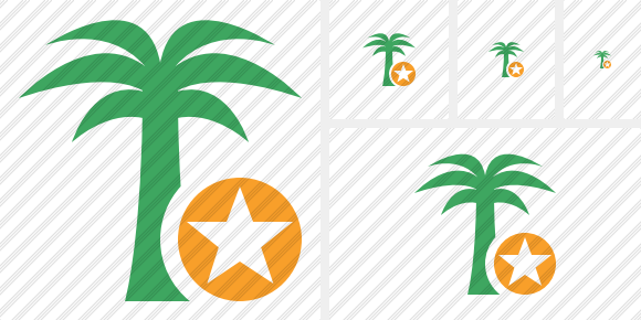 Palmtree Star Icon Palmtree Star Icon