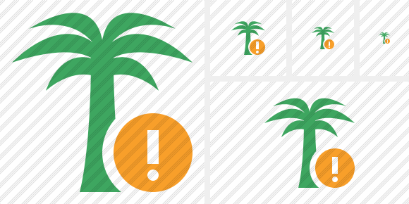 Palmtree Warning Icon Palmtree Warning Icon