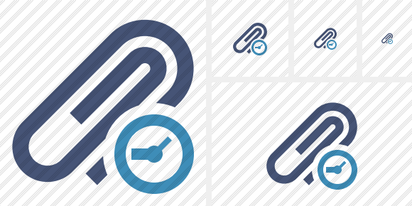 Paperclip Clock Icon Paperclip Clock Icon