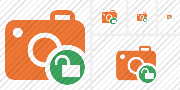 Photocamera Unlock Symbol Photocamera Unlock Symbol