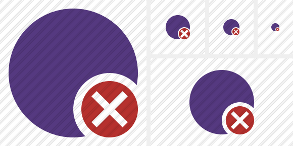 Point Purple Cancel Symbol