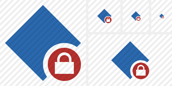 Rhombus Blue Lock Icon