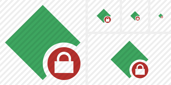 Rhombus Green Lock Icon