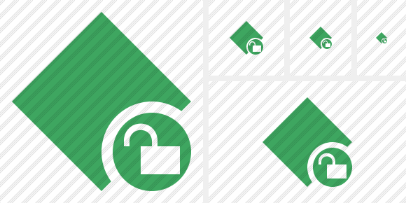 Icona Rhombus Green Sblocco Icona Rhombus Green Sblocco