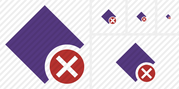 Rhombus Purple Cancel Symbol