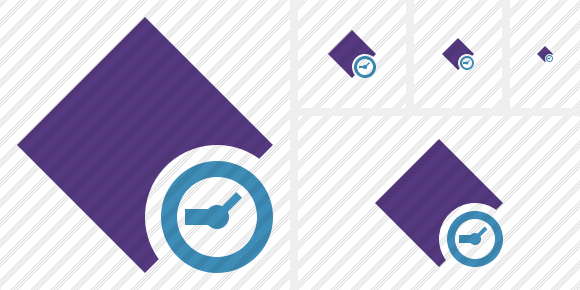 Rhombus Purple Clock Icon