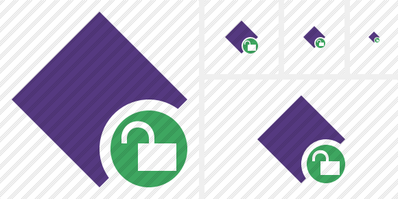 Rhombus Purple Unlock Icon Rhombus Purple Unlock Icon