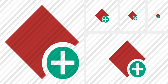 Rhombus Red Add Icon Rhombus Red Add Icon