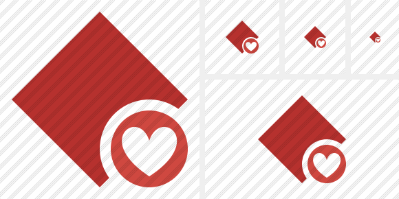 Rhombus Red Favorites Icon Rhombus Red Favorites Icon