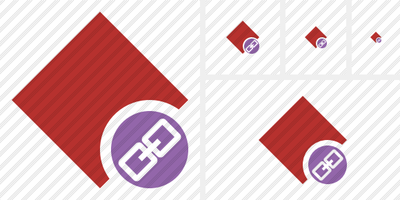 Rhombus Red Link Icon Rhombus Red Link Icon