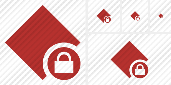 Rhombus Red Lock Icon