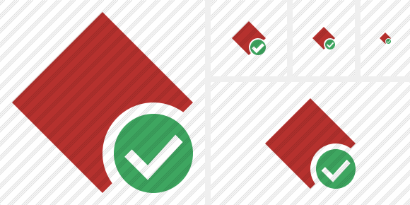 Rhombus Red Ok Icon Rhombus Red Ok Icon
