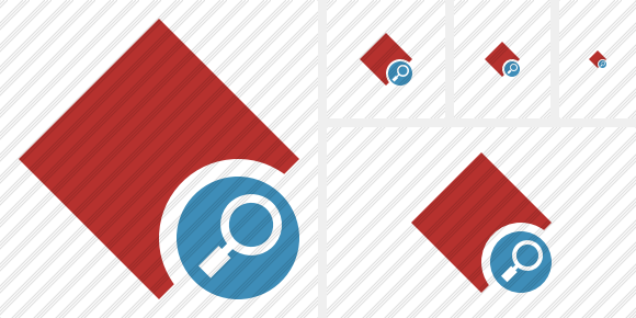 Rhombus Red Search Icon Rhombus Red Search Icon