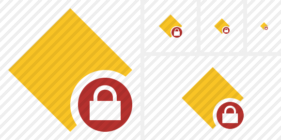 Rhombus Yellow Lock Icon