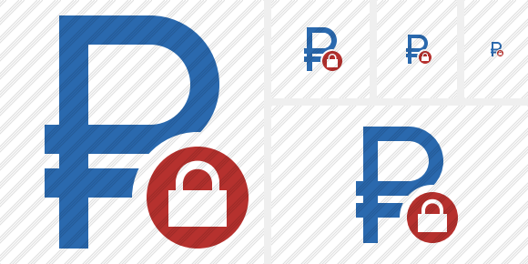 Ruble Lock Symbol Ruble Lock Symbol