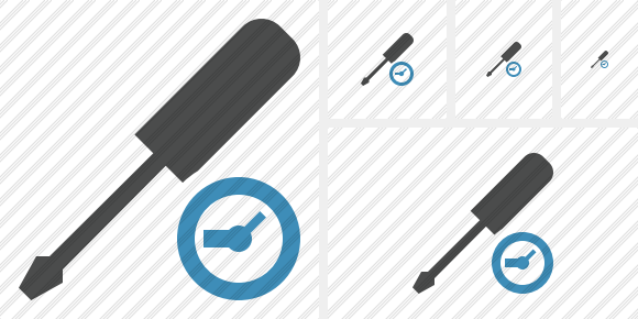 Screwdriver Clock Icon Screwdriver Clock Icon