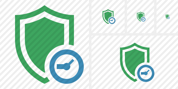 Shield Clock Icon Shield Clock Icon