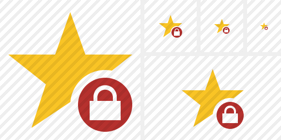 Star Lock Icon Star Lock Icon