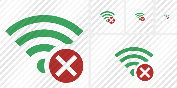 Icône Wi Fi Green Cancel