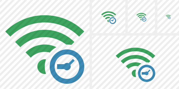 Icône Wi Fi Green Clock