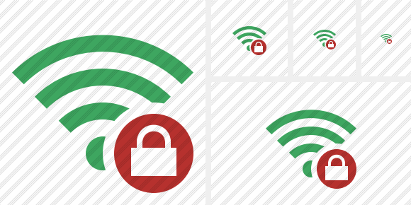 Icono Wi Fi Green Lock