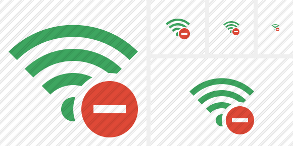 Icona Wi Fi Green Interrompi Icona Wi Fi Green Interrompi