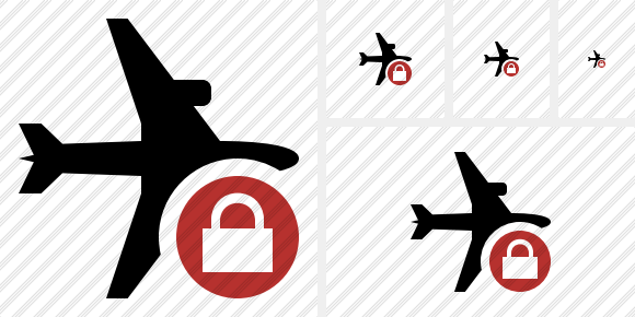 Airplane Horizontal Lock Icon Airplane Horizontal Lock Icon