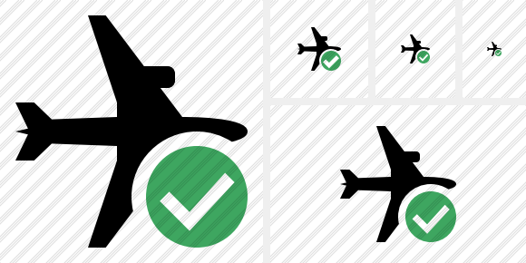 Airplane Horizontal Ok Icon