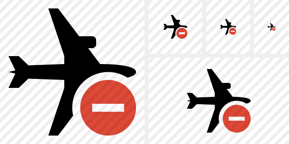 Airplane Horizontal Stop Icon Airplane Horizontal Stop Icon