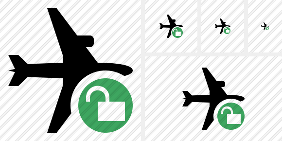 Airplane Horizontal Unlock Icon Airplane Horizontal Unlock Icon