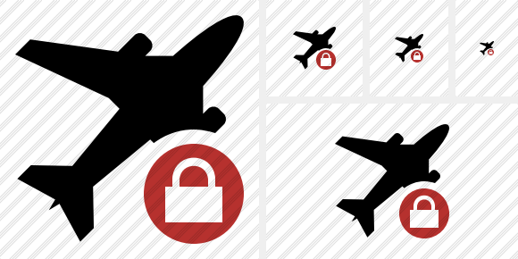 Airplane Lock Icon