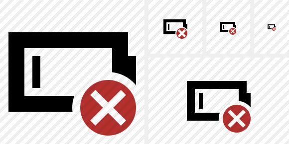 Battery Empty Cancel Symbol Battery Empty Cancel Symbol