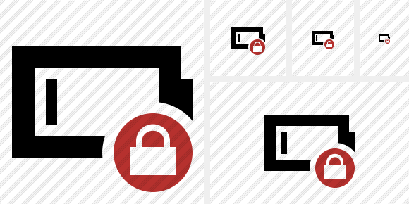 Battery Empty Lock Symbol Battery Empty Lock Symbol