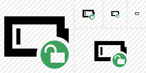 Battery Empty Unlock Symbol Battery Empty Unlock Symbol