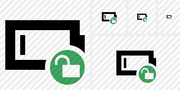 Battery Empty Unlock Symbol