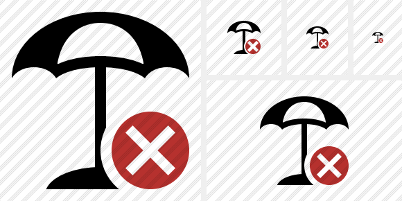 Beach Umbrella Cancel Symbol