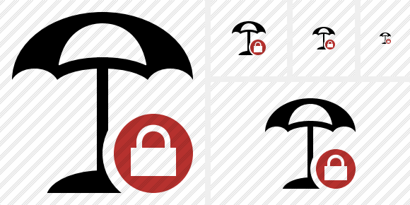 Beach Umbrella Lock Symbol