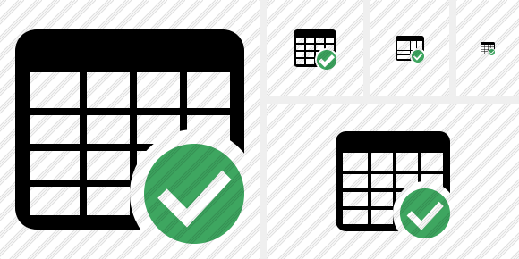 Database Table Ok Symbol