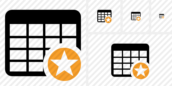 Database Table Star Symbol