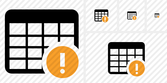 Database Table Warning Symbol