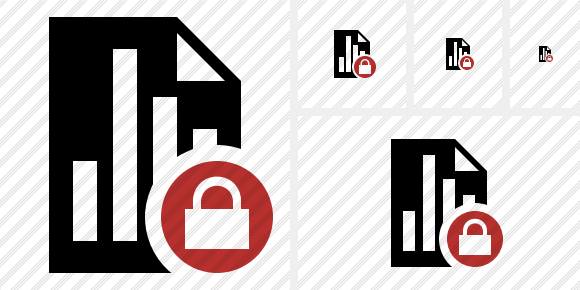 Icône Document Chart Lock