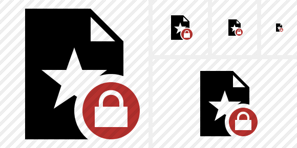 File Star Lock Icon