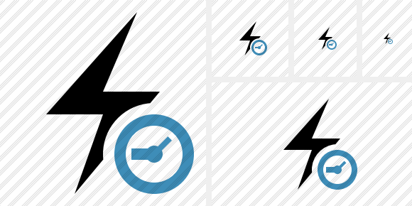 Flash Clock Icon Flash Clock Icon