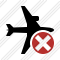 Airplane Horizontal Cancel Icon