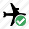 Airplane Horizontal Ok Icon