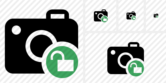 Photocamera Unlock Symbol