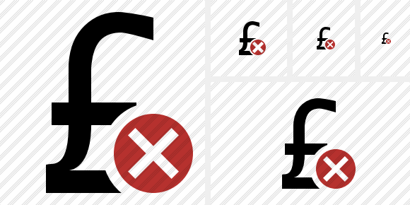 Pound Cancel Icon Pound Cancel Icon