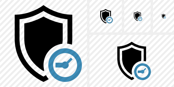 Shield Clock Symbol Shield Clock Symbol